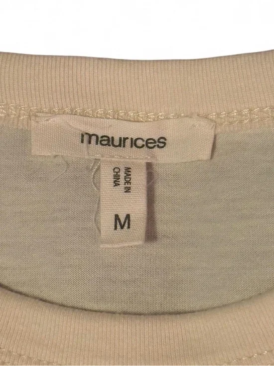 Maurices Cream Short Sleeve Tee with Multicolor "CHEER starts HERE" Print - Picture 3 of 3